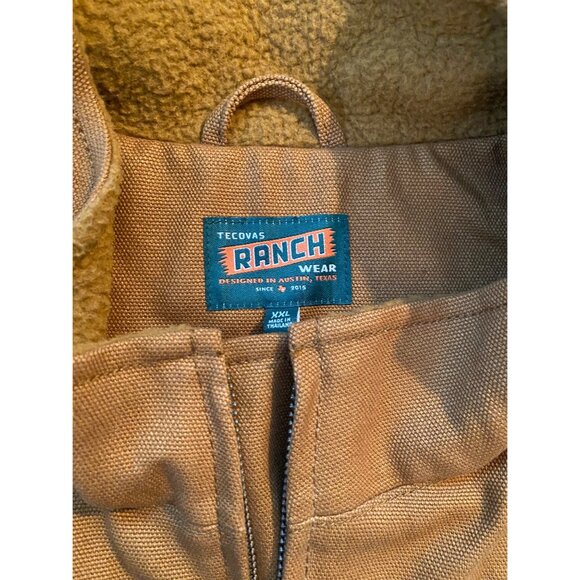 Tecovas Ranch Wear Canvas Full Zip Sherpa Lined Duck Vest NEW - Picture 2 of 3